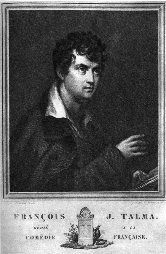 Жepap (1770-1837). Портрет Франсуа Тальма. Гравировал Ф. Жирар в 1829 г.